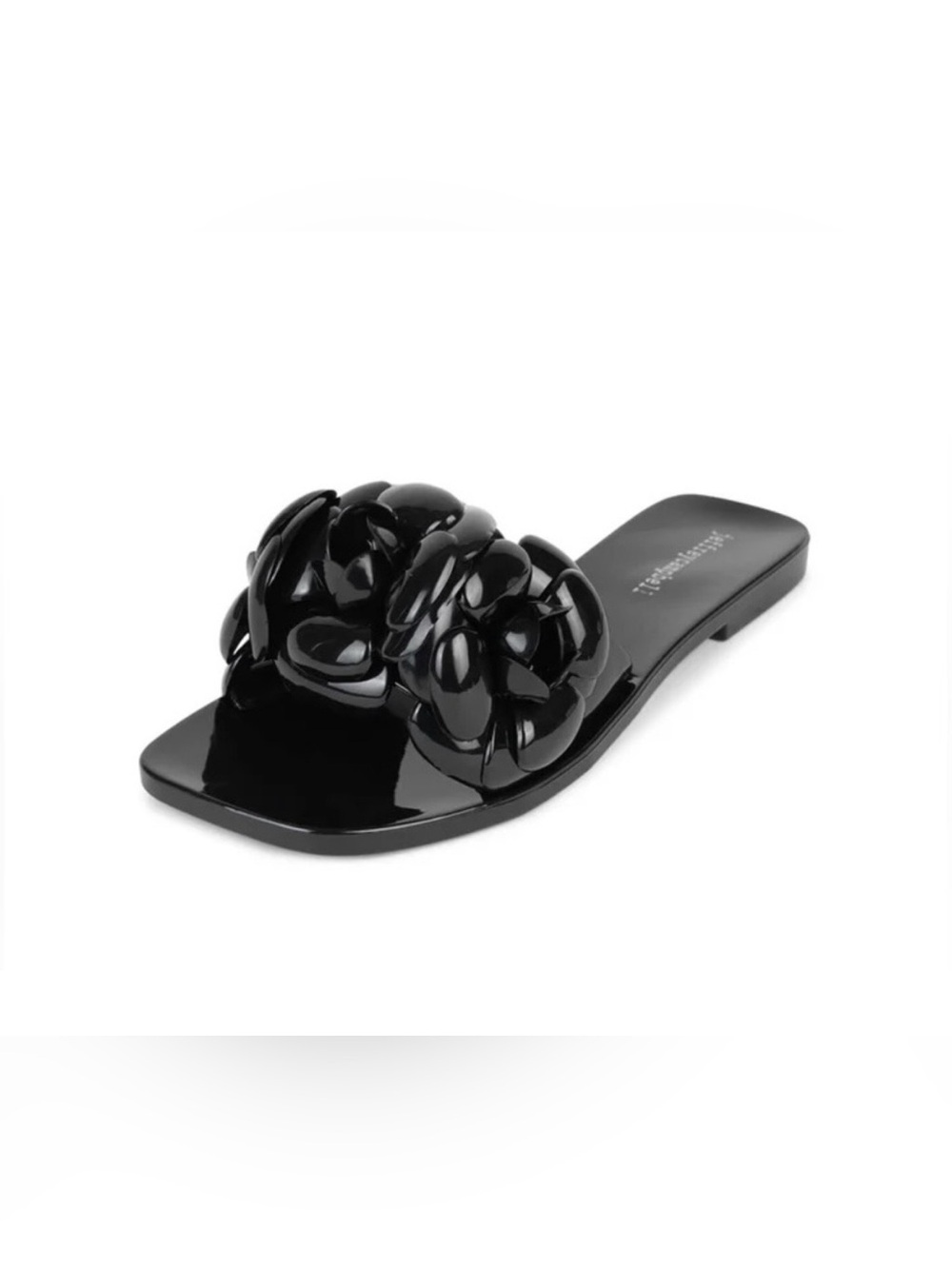 Jeffrey Campbell Floralee Black Jelly Rosette Flower Sandals Size 7